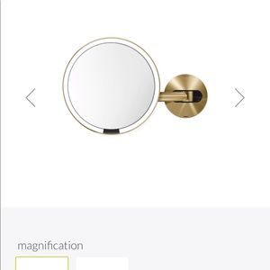 Simple Human Brass Make-up Mirror 5x magnification